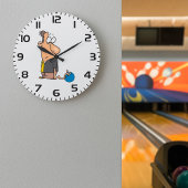 ボウリングおもしろいボール付き悲しいボウリングをする人、 クリケットの投手キャラクター ラージ壁時計