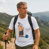 ボウリングおもしろいボール付き悲しいボウリングをする人、 クリケットの投手キャラクター Tシャツ