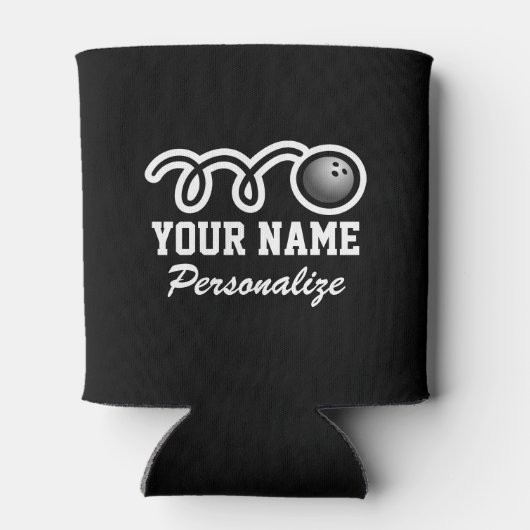 ボウリングおもしろいボール漫画名前をカスタムするギフト 缶クーラー (裏面)