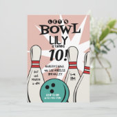 ボウリングしようぜ、ボウリング誕生日、楽しい時間をストライクで始めよう 招待状 (スタンド正面)