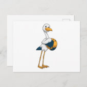 ボウリングするコウテイペンギン ポストカード (正面/裏面)