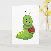 ボウリングでボウリングボールを持つ幼虫 カード (黄色い花)
