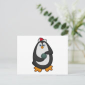 ボウリングでボールを投げるペンギン ポストカード (スタンド正面)