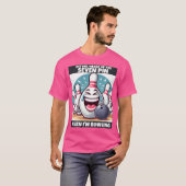 ボウリングで7本残って笑う女 Tシャツ (正面フル)