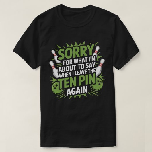 ボウリングのイライラ面白いテンピンデザイン Tシャツ (デザイン正面)