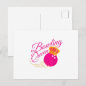 ボウリングの女王 面白いギフト 女子ボウラー 案内ポストカード (正面/裏面)