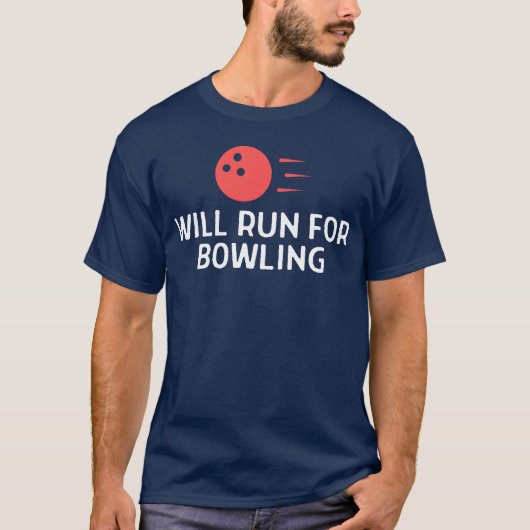ボウリングの投球をする人向けの「走ります」名言 ヴィンテージ Tシャツ (正面)