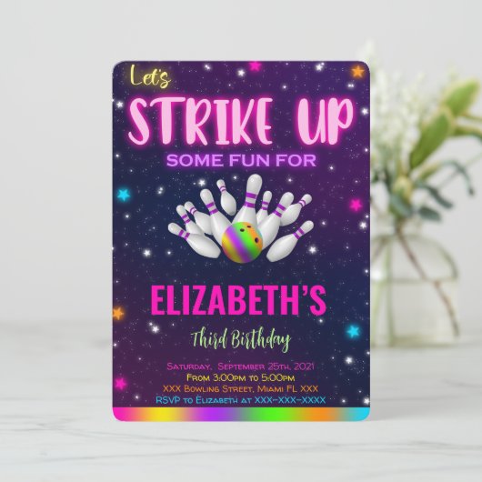 ボウリングの招待 招待状 (スタンド正面)