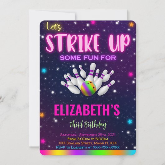 ボウリングの招待 招待状 (正面)
