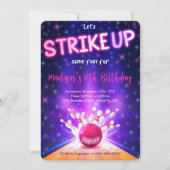 ボウリングの誕生日パーティーの招待状 招待状 (正面)