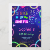 ボウリングの誕生日パーティー招待状をチェックしてみて！ 招待状 (正面)