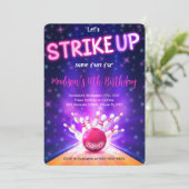 ボウリングの誕生日パーティー招待状 招待状 (スタンド正面)