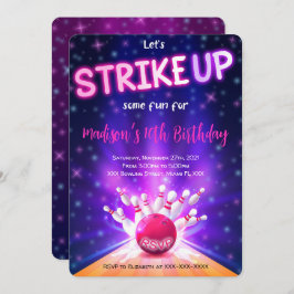 ボウリングの誕生日パーティー招待状 招待状