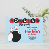 ボウリングの誕生日パーティー招待状 招待状 (スタンド正面)