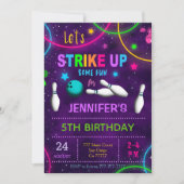 ボウリングの誕生日パーティー招待状 招待状 (正面)