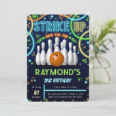 ボウリングの誕生日パーティー招待状 招待状 (スタンド正面)