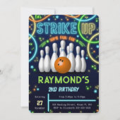 ボウリングの誕生日パーティー招待状 招待状 (正面)