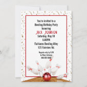 ボウリングの誕生日パーティー 招待状 (正面)