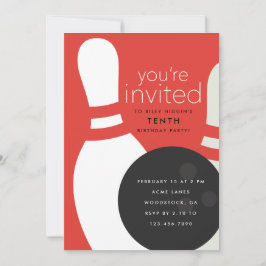 ボウリングの誕生日パーティー 招待状