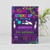 ボウリングの誕生日招待状 招待状 (スタンド正面)