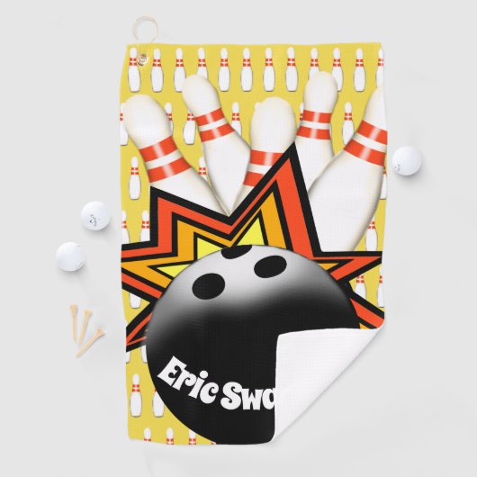 ボウリングをする人、クリケットの投手のスポーツタオル ゴルフタオル (インサイチュ)