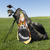 ボウリングをする人、クリケットの投手のスポーツタオル ゴルフタオル (グリーン)