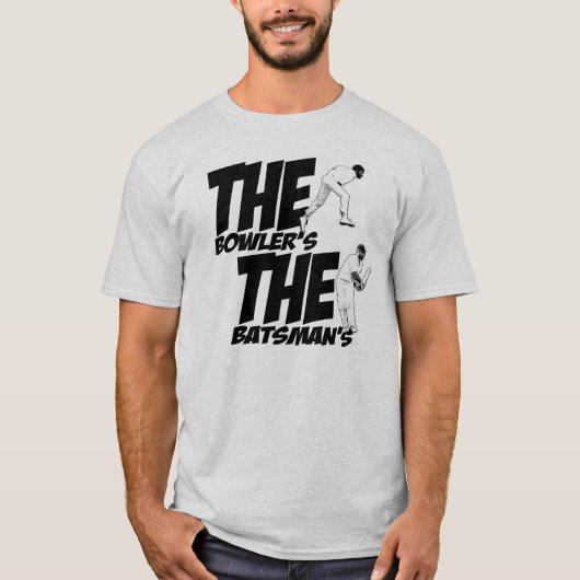 ボウリングをする人、クリケットの投手の保有物打者のWilley Tシャツ (正面)