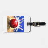 ***ボウリングをする人、 クリケットの投手のLAGAGEタグ******ボーリングバッグラベル** ラゲッジタグ (正面横)