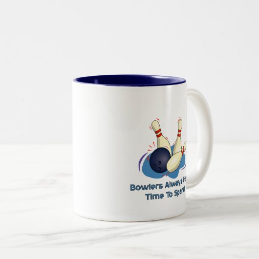 ボウリングをする人、クリケットの投手は常に持っています ツートーンマグカップ (正面右)