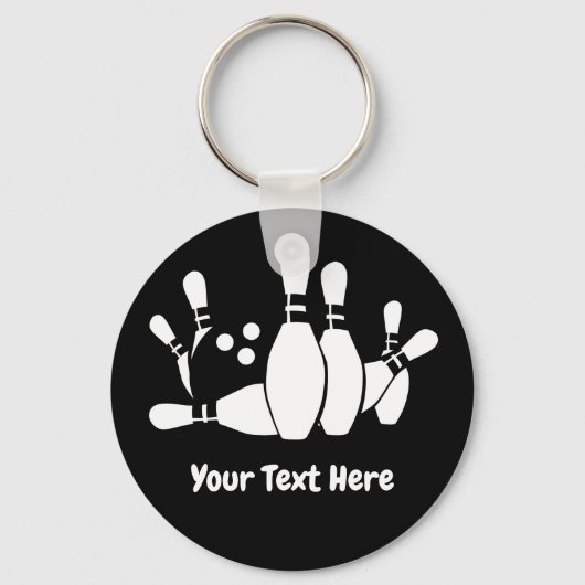 ボウリングをする人、 クリケットの投手ボーリングボールピンカスタム キーホルダー (正面)