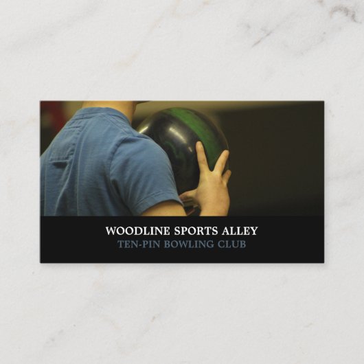 ボウリングをする人、 クリケットの投手ポートレート、テンピンボーリングクラブ 名刺 (正面)