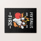 ボウリングをする人、 クリケットの投手玉が燃えている ジグソーパズル (横)