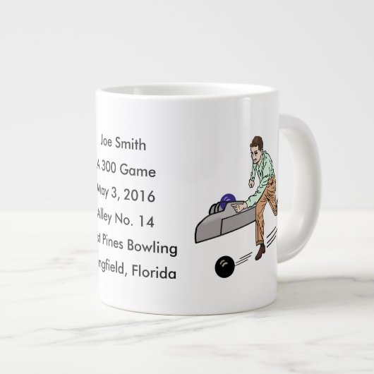 ボウリングをする人、 クリケットの投手300ゲーム ジャンボコーヒーマグカップ (正面右)