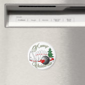 ボウリングをする人、 クリケットの投手/ボーリングメリークリスマス マグネット (インサイチュ (食洗機))