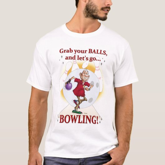 ボウリングをする人、クリケットの投手 Tシャツ (正面)