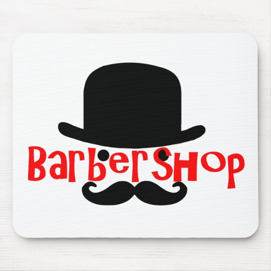 ボウリングをする人、クリケットの投手Barbershopper マウスパッド (正面)