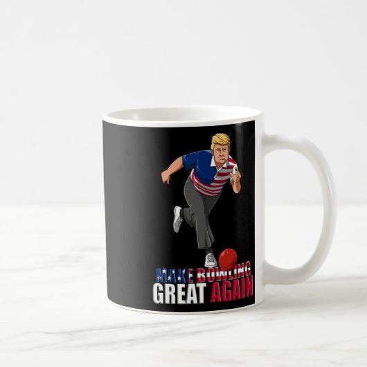 ボウリングを再び偉大に - 笑えるトランプ大統領ボウリングGif コーヒーマグカップ (右)