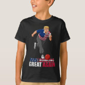 ボウリングを再び偉大に - 笑えるトランプ・ボウリングGif Tシャツ (正面)
