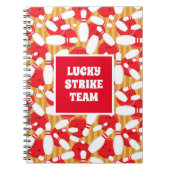ボウリングカッコいいボール&ピンストライクリーグチーム ノートブック (正面)