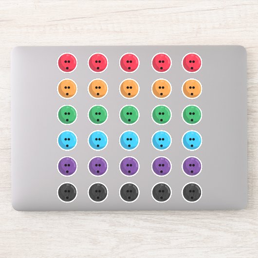 ボウリングカラフルボールのステッカーシート シール (コンピューター)