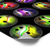 ボウリングカラフルボール ポスター (角)