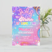 ボウリングガール誕生日おめでとう、楽しい時間を始めよう! 招待状 (スタンド正面)