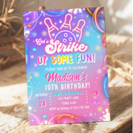 ボウリングガール誕生日おめでとう、楽しい時間を始めよう! 招待状