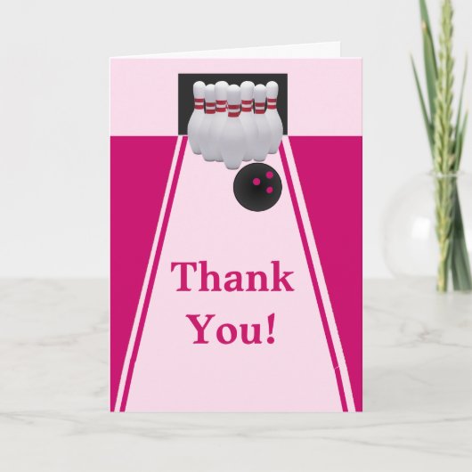 ボウリングガール誕生日感謝カード サンキューカード (正面)
