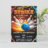 ボウリングキッズの誕生日パーティー 招待状 (スタンド正面)