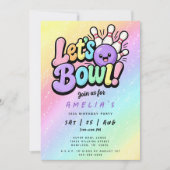 ボウリングキッズの誕生日パーティ Let's Bowl 招待状 (正面)