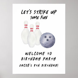 ボウリングキッズ誕生日パーティー ポスター
