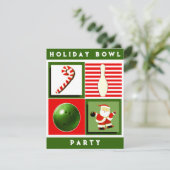 ボウリングクリスマスパーティーの招待状 招待状 (スタンド正面)