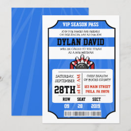 ボウリングチケット バー バット ミッツヴァー 誘状 招待状