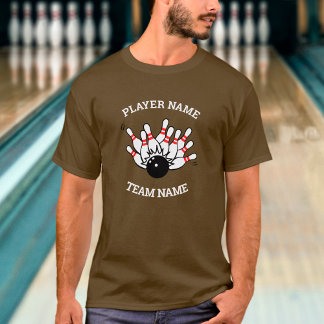 ボウリングチームシャツ - ストライクロゴと選手名 Tシャツ